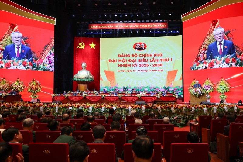 Đảng bộ Chính phủ xác định, lãnh đạo thực hiện toàn diện, hiệu quả 3 đột phá chiến lược: Hoàn thiện thể chế toàn diện; xây dựng hạ tầng kinh tế đồng bộ; phát triển nguồn nhân lực chất lượng cao. Ảnh: VGP/Nhật Bắc.