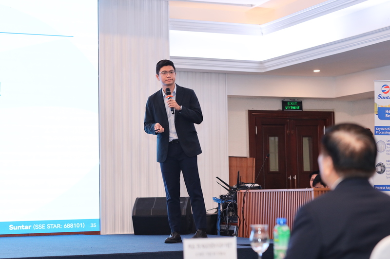 Ông Trần Minh Triết - Trưởng Đại diện Công ty công nghệ môi trường Suntar Singapore phát biểu tại hội thảo.