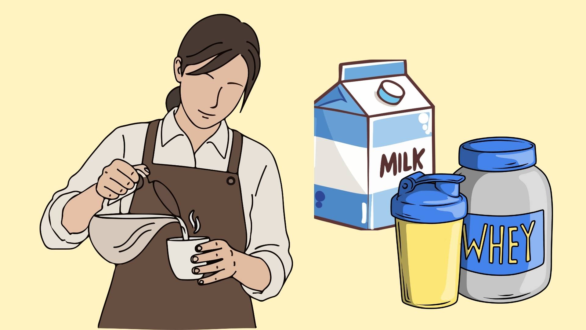 Pha protein với sữa nóng đúng cách để không vón cục và tăng hấp thu. Đồ họa: Bảo Anh