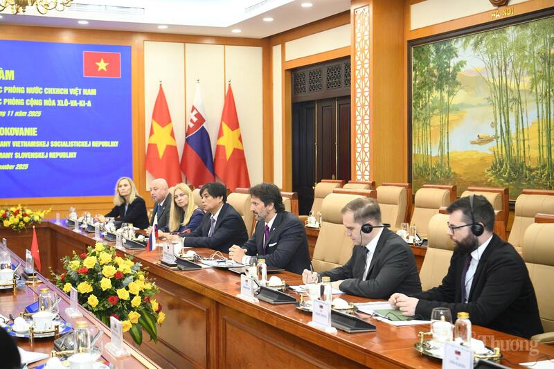 Các đại biểu phía Slovakia tham dự hội đàm.