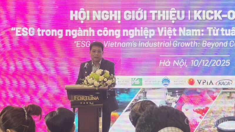 Ông Phùng Mạnh Ngọc, Cục trưởng Cục Hóa chất (Bộ Công Thương) chia sẻ tại Hội nghị. Ảnh: N.H