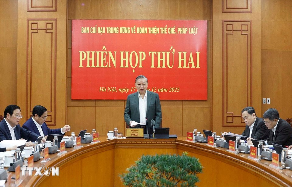 Tổng Bí thư Tô Lâm chủ trì phiên họp. Ảnh: TTXVN