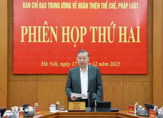 Tổng Bí thư chủ trì phiên họp Ban Chỉ đạo Trung ương về hoàn thiện thể chế, pháp luật