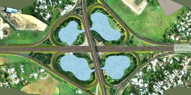 Phối cảnh nút giao lộ 14B với cao tốc Đà Nẵng - Quảng Ngãi.