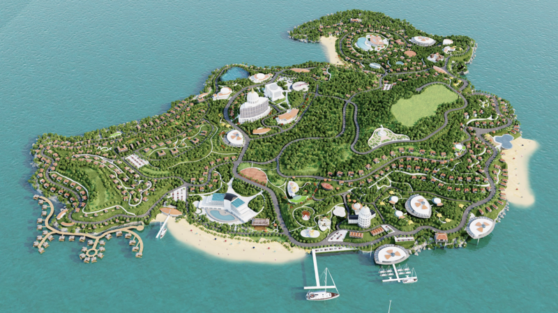 Phối cảnh Dự án Khu du lịch - nghỉ dưỡng cao cấp Cù Lao Mái Nhà. Ảnh: Chủ đầu tư cung cấp