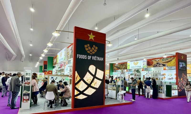 Khu gian hàng Việt Nam tại Hội chợ Gulfood Dubai 2026. Ảnh: Hải Yến