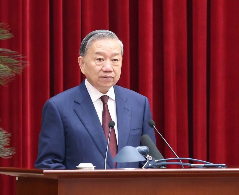 Tổng Bí thư Tô Lâm phát biểu bế mạc Hội nghị lần thứ hai Ban Chấp hành Trung ương Đảng khoá XIV.