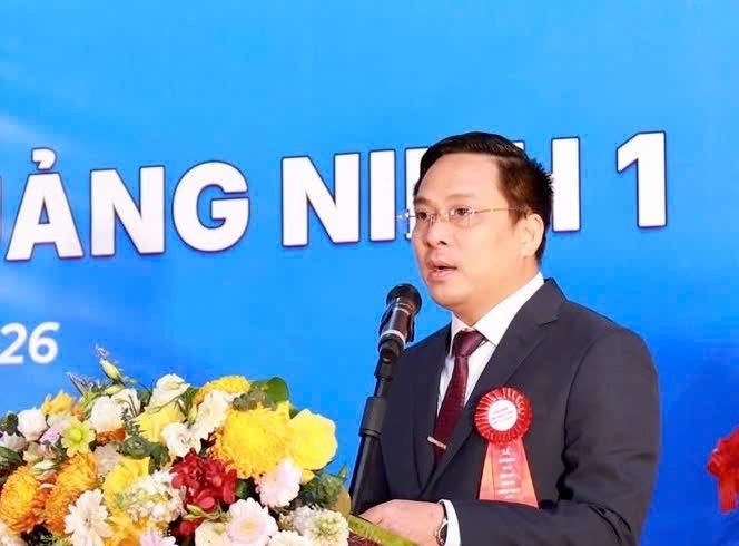 Đại diện liên danh nhà đầu tư, ông Trần Quang Tuyến, Tổng Giám đốc Công ty cổ phần Tập đoàn Đầu tư xây dựng Cường Thịnh Thi phát biểu tại sự kiện. Ảnh: TT