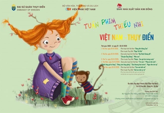 Tuần lễ Phim Thiếu nhi Việt Nam - Thụy Điển diễn ra từ ngày 1-5/6, tại Hà Nội.