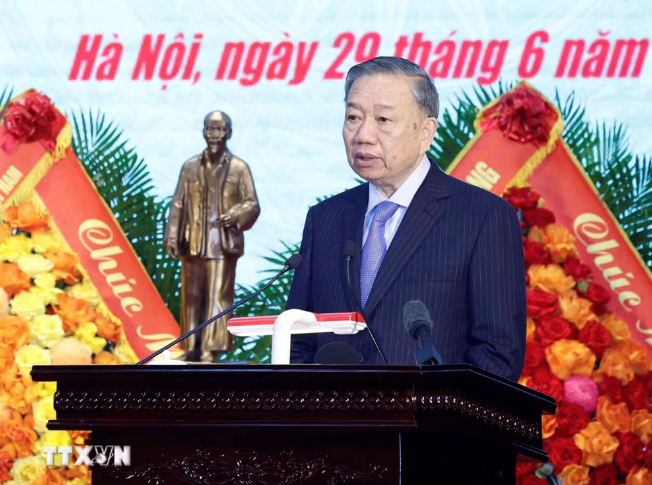 Tổng Bí thư, Chủ tịch nước Tô Lâm phát biểu chỉ đạo. (Ảnh: Thống Nhất/TTXVN)