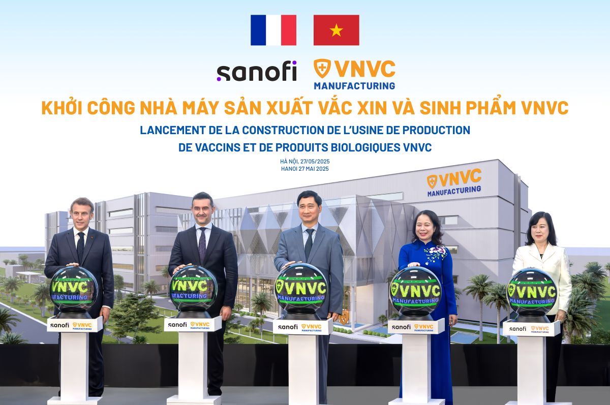 Nhà máy Vaccine và Sinh phẩm VNVC khởi công tháng 5.2025 có sự tham dự của Tổng thống Pháp Emmanuel Macron. Ảnh: Hải Nam.