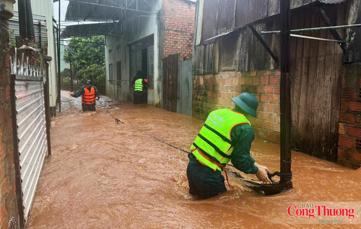 Cơn mưa kéo dài cũng khiến khu vực hẻm 11, đường Nguyễn Viết Xuân (phường Hội Phú) xảy ra ngập cục bộ.
